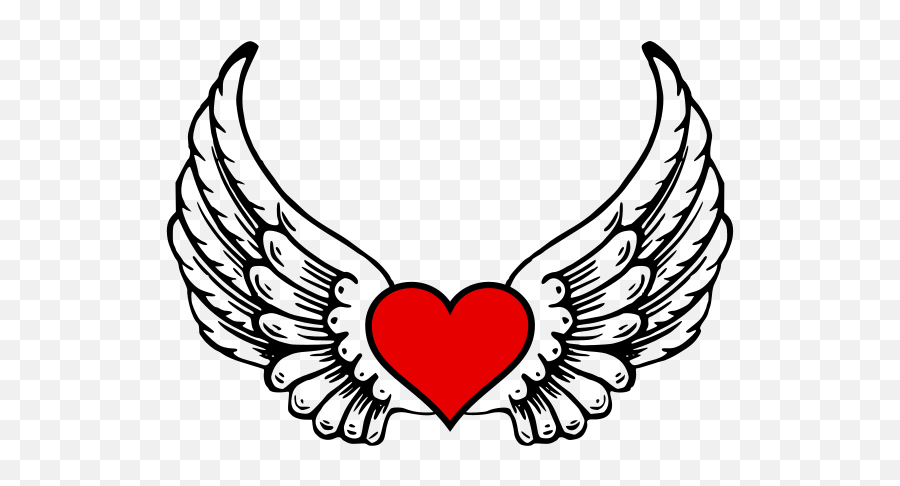 Library Of Angels Hearts Vector Royalty Free Stock Png Files - Heart With Wings Clipart,Black Angel Wings Png