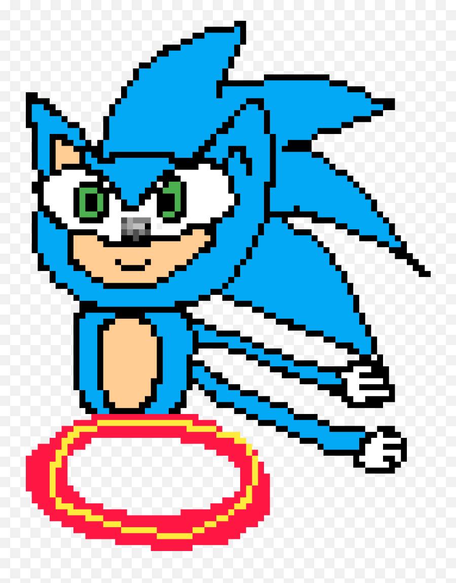 Pixilart - Sonic Run By Bestaquath Patrones De Punto De Cruz Png,Sonic Running Png