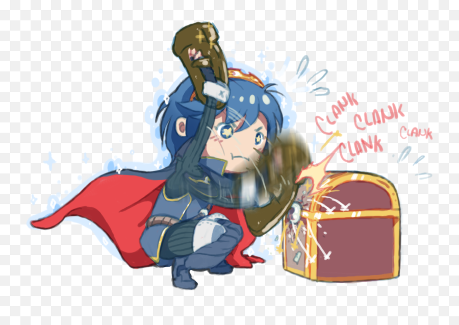 Marth Using The Shield Of Seals To Open A Chest Fire - Shield Of Seals Png,Marth Png