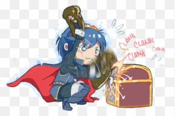 Marth Using The Shield Of Seals To Open A Chest Fire - Shield Of Seals Png,Marth Png