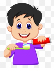 Tooth Clipart Boy Transparent Free For Download - Brush Your Teeth Cartoon png