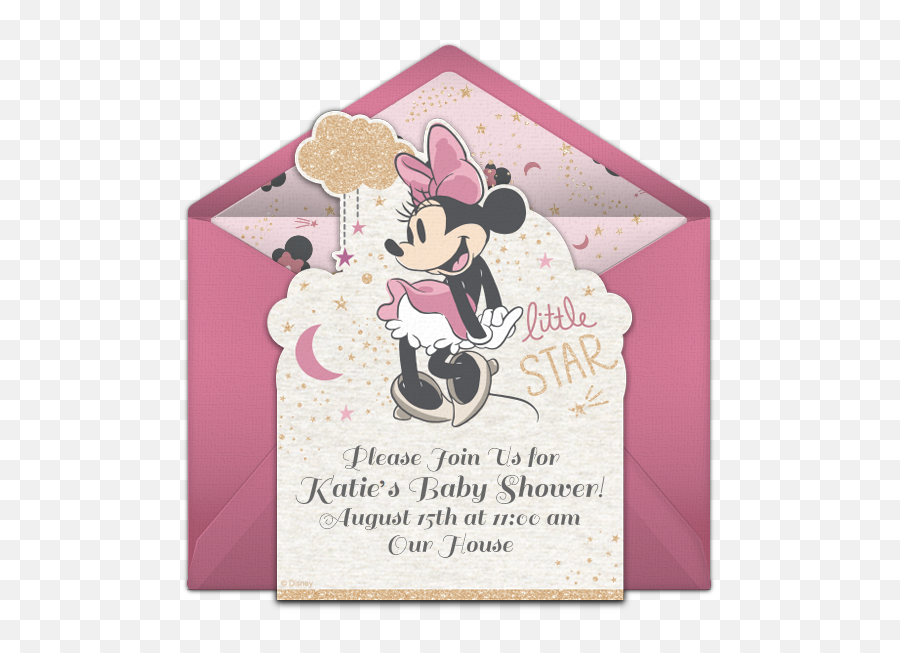 Free Minnie Mouse Baby Shower Online Invitation - Punchbowlcom Baby Shower Png,Baby Minnie Mouse Png