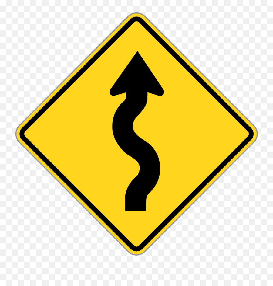 Winding Road Right - Road Sign Curvy Road Png,Traffic Sign Png