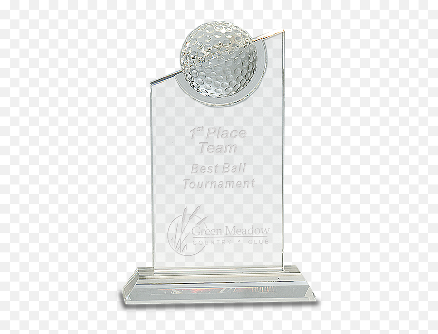 8 Clear Crystal With Inset Golf Ball - Trophy Png,Golf Ball Transparent