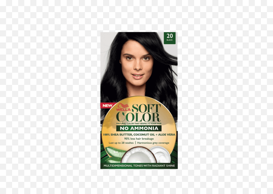 Soft Color Natural Hair Without Ammonia And With 100 - Wella Hair Color Ammonia Free Png,Long Black Hair Png