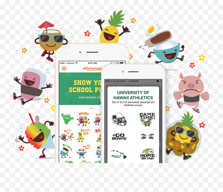 Alohamoji Marketplace - Free Hawaiian Emojis Png,School Emoji Png