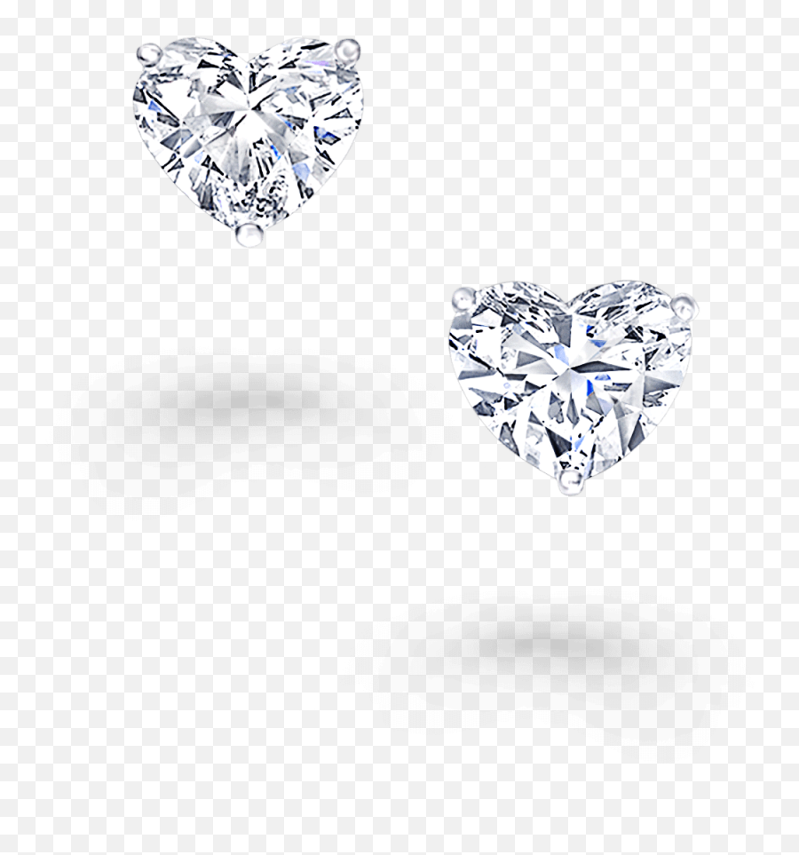 Heart Shape Diamond Stud Earrings - Solid Png,Diamond Heart Png