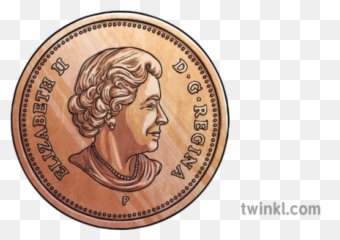 Canadian Penny 1 Cent Coin Back Money Currency Maths Ks2 - Solid Png,Cent Png
