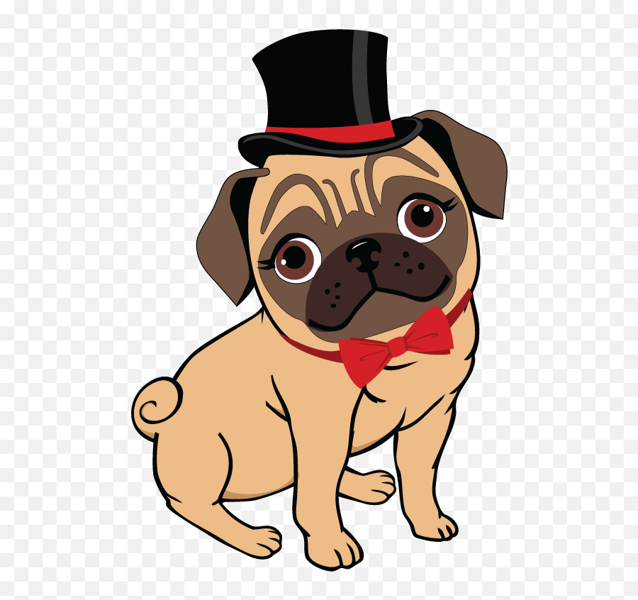Cute Picture Cartoon Pug Dog Logo - Pug Dog Cartoon Png,Pug Transparent