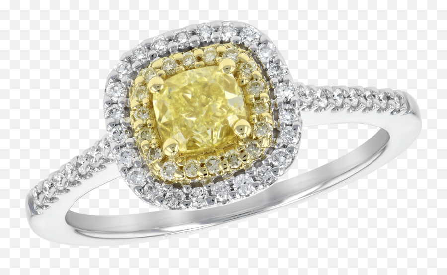 White Gold Yellow Diamond Ring - Ring Png,Yellow Diamond Png