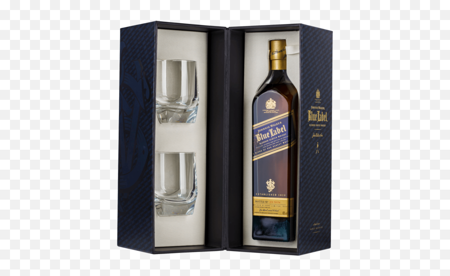 Johnnie Walker Blue Label Blended Scotch Whisky U0026 Crystal Glass Gift Pack 700ml Bottle - Johnnie Walker Blue Label Gift Set Png,Crystal Icon Pack