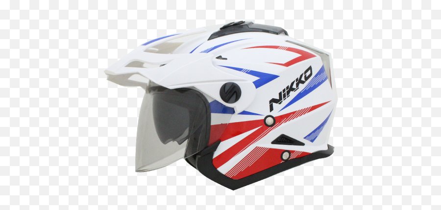 Nikko N - 553 Decent Helmet White Red Blue Motorcycle Helmet Png,Icon Rst Red