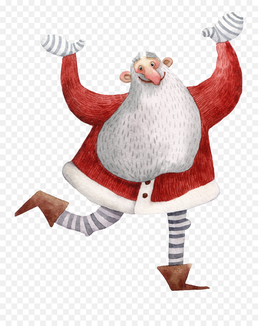 Happy Old Man Png Transparent Material - Santa Claus Watercolor Png,Old Man Png