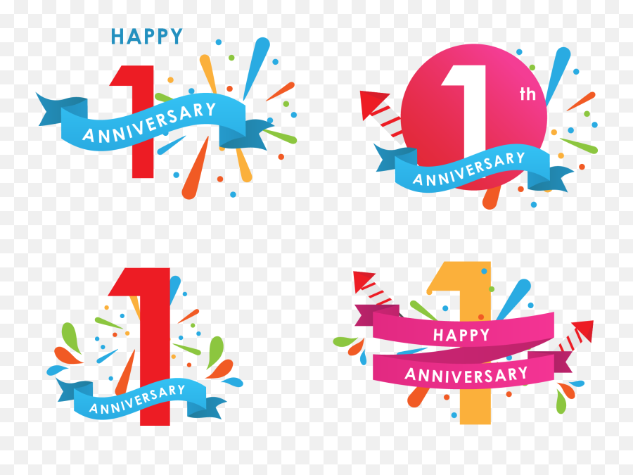 Happy Anniversary Icons - 1st Anniversary Logo Png Happy 1st Wedding Anniversary Png,Anniversary Png