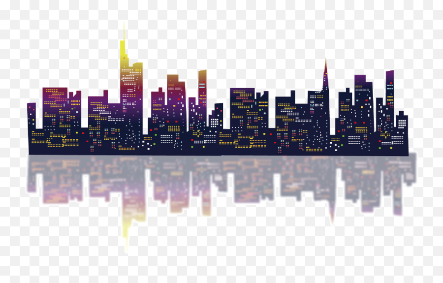 Watercolor Ftestickers - City Night Vector Png,City Transparent Background