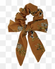 Scrunchie Flower Bow Yellow - Scarf Png,Scrunchie Png