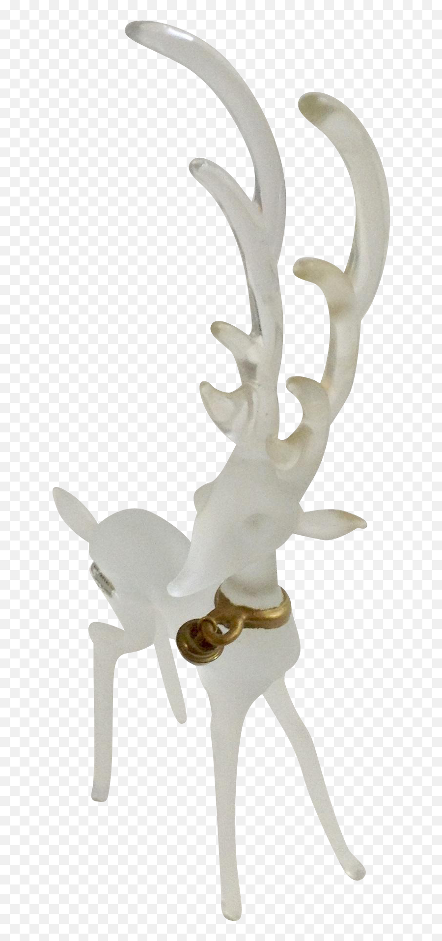 Silvestri Deer Frosted U0026 Clear Glass Reindeer Christmas - Reindeer Png,Reindeer Transparent