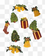 Traditional Christmas Garland - Clip Art png