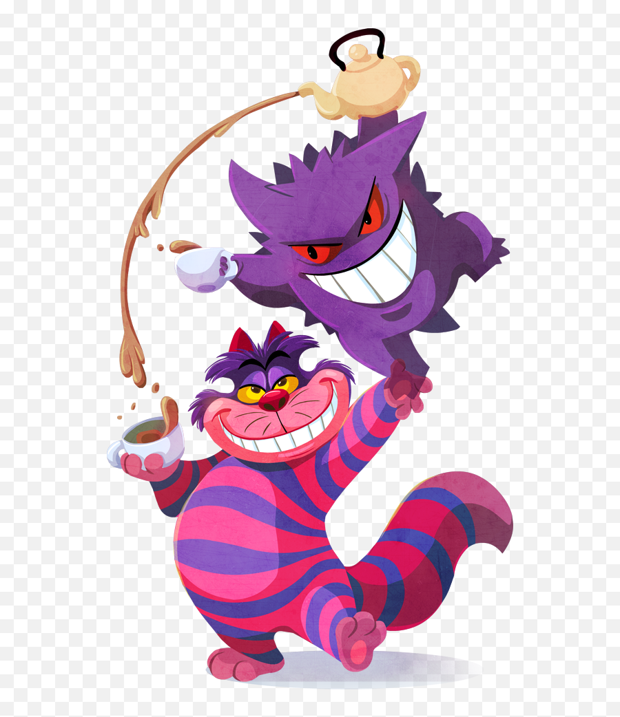 Gengar And Cheshire Cat Pokemon 1 More Drawn By - Cheshire Cat And Gengar Png,Gengar Png