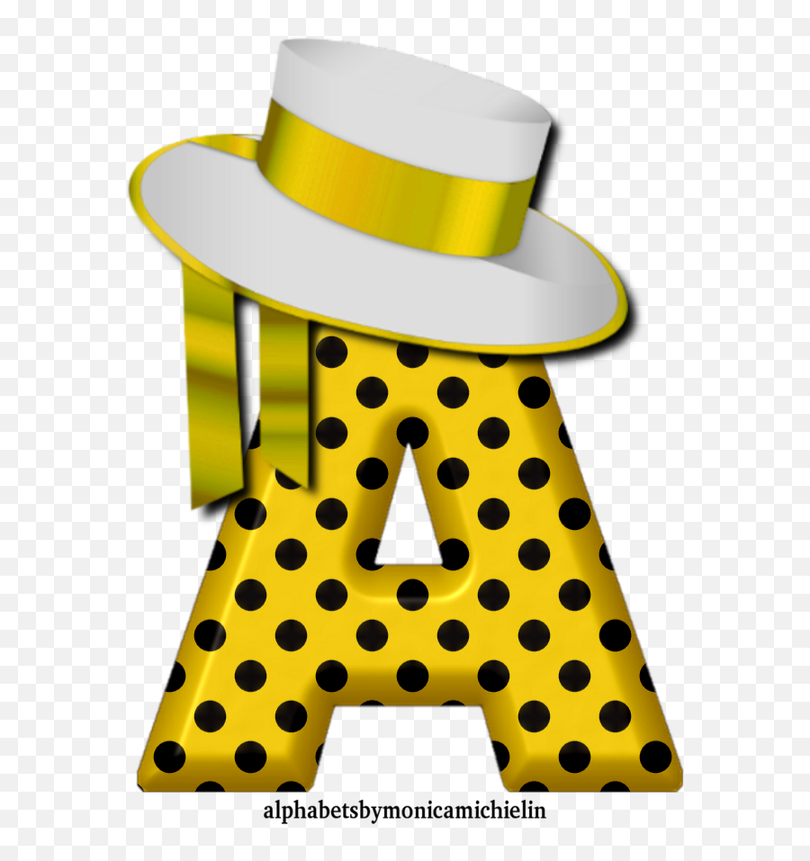 Monica Michielin Alfabetos 2 - Yellow Polka Dots Hat Polka Dot Png,Polka Dot Pattern Png