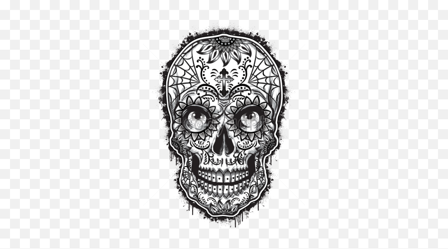 Sugar Skull Day Of The Dead Halloween Shirt Full Size Png - Camisetas Estampadas Para Hombres,Sugar Skull Png