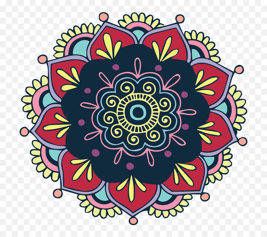 Colorful Flower Indian - Vector Rangoli Design Png,Indian Png