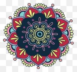 Colorful Flower Indian - Vector Rangoli Design Png,Indian Png