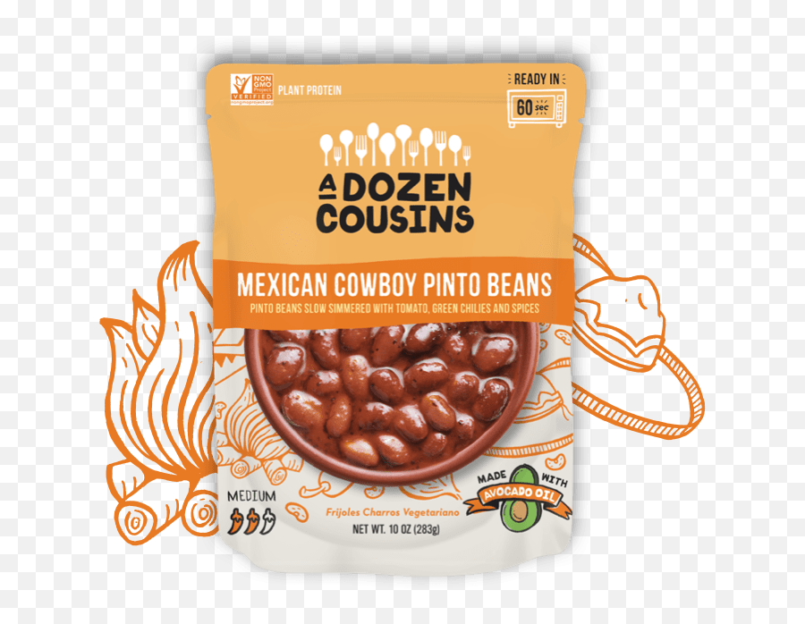Mexican Cowboy Beans 8 Pack - Pinto Bean Png,Bean Transparent