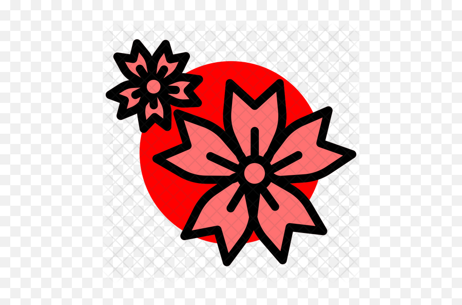 Sakura Flower Icon Of Colored Outline - Decorative Png,Sakura Petal Png