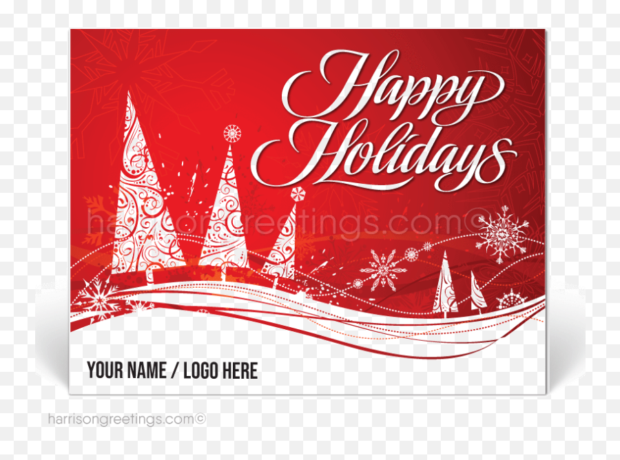 Corporate Red Happy Holiday Postcards - Christmas Day Png,Happy Holiday Png