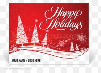 Corporate Red Happy Holiday Postcards - Christmas Day Png,Happy Holiday Png