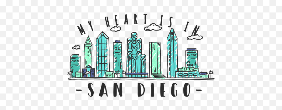 San Diego Skyline Sticker - Restaurant Bar La Roca Png,San Diego Png