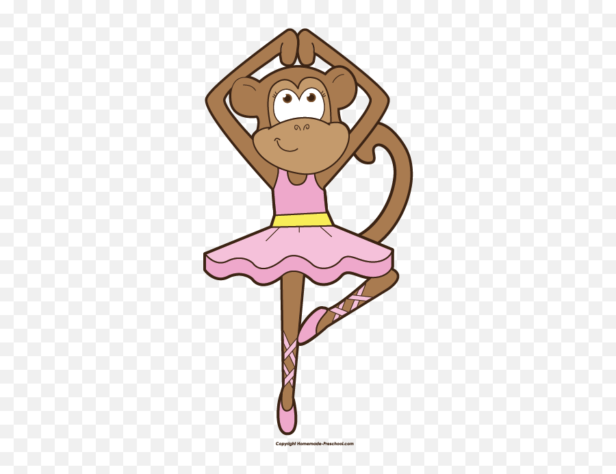 Clipart Monkey Ballerina Girl Monkeys Tutu Digital - Ballerina Monkey Png,Tutu Png