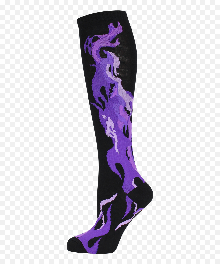 Socks - Black Socks With Purple Flames Png,Purple Flames Png