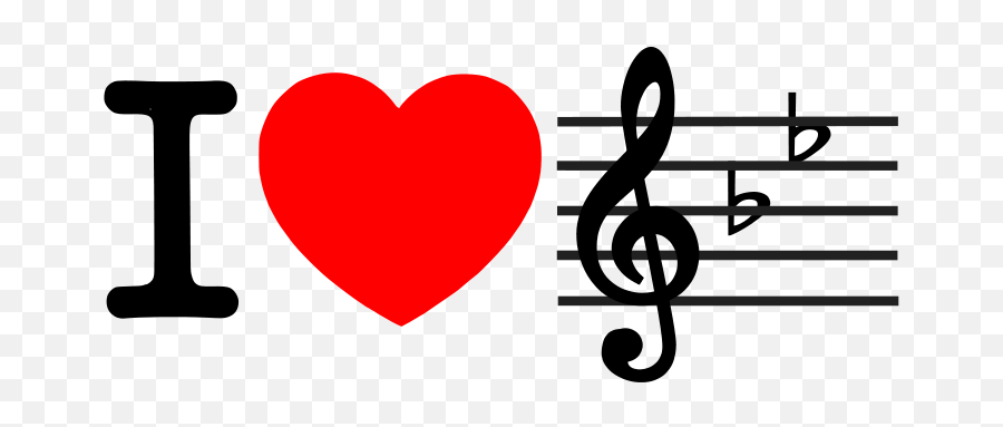 Clip Art Love Music Heart Bflat - Art I Love Music Png,We Love Icon Fonts