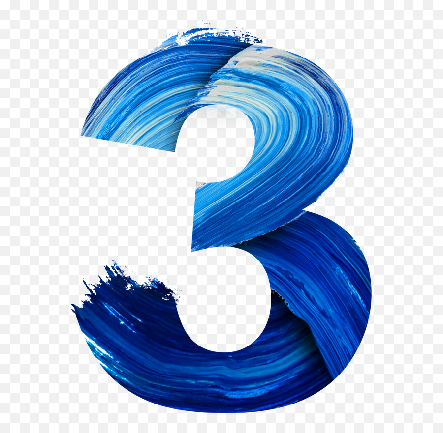 Number 3 Paint Brush Stroke - Photos By Canva Illustration Png,Blue Paint Png