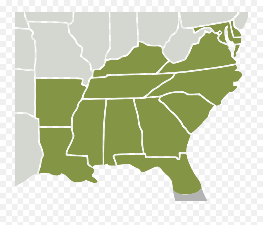 Florida Coast States Southeast Clipart - Usa Southeast Blank Map Png,Florida Map Png