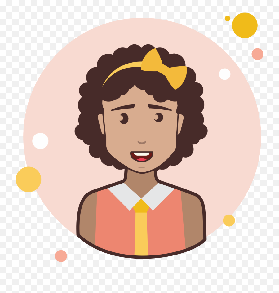 Brown Curly Hair Business Lady With Bow Icon - Hair Full Girl With Curly Hair And Glasses Clipart Png,Curly Hair Png