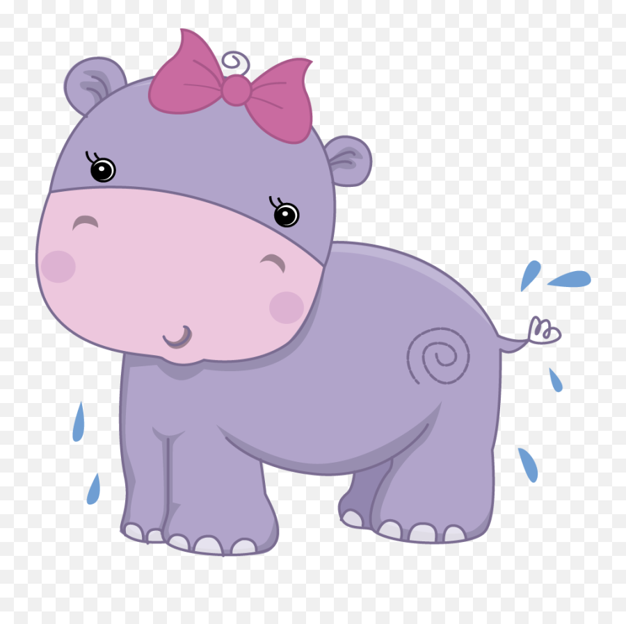 Pretty Pink Girly Jungle Animals - Baby Safari Hippo Safari Jungle Animals Clipart Png,Girly Png