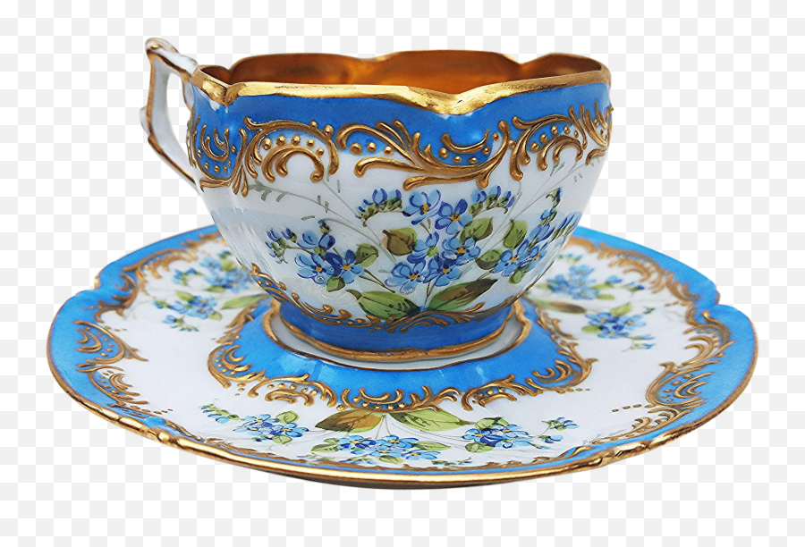 Vintage Dresden 1900s Hand Painted - Antique Cup Of Tea Png,Tea Cup Transparent