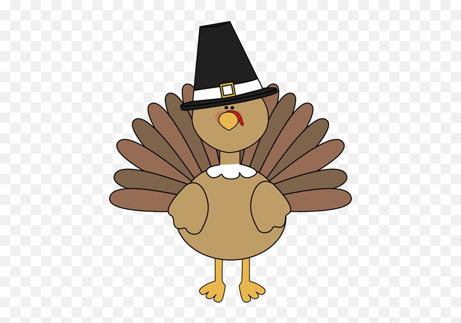 Wearing A Pilgrim Hat Clip Art - Thanksgiving Turkey Clipart Png,Pilgrim Hat Png