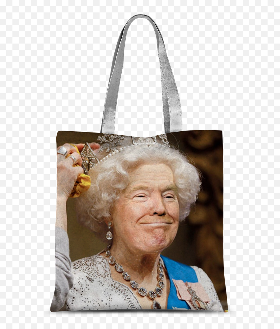 Donald Trump And Queen Elizabeth Face Swap Classic Sublimation Tote Bag - Trump Elizabeth Face Swap Png,Donald Trump Face Png