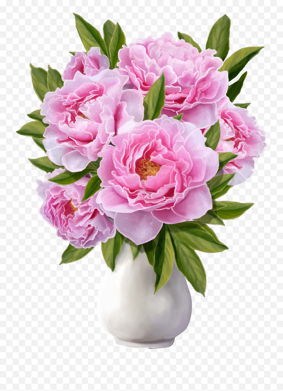 Of Peonies Png Banner Transparent Stock - Vase With Flowers Png Transparent,Peonies Png