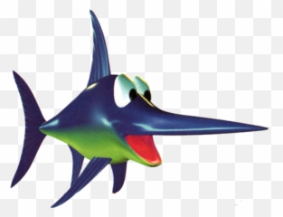 Download Hd Enguarde The Swordfish - Donkey Kong Country Donkey Kong Country Enguarde Png,Swordfish Png
