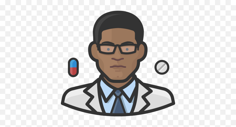Pharmacist Black Male People Avatar Free Icon Of Health - Black Male Scientist Emoji Png,Black Person Png