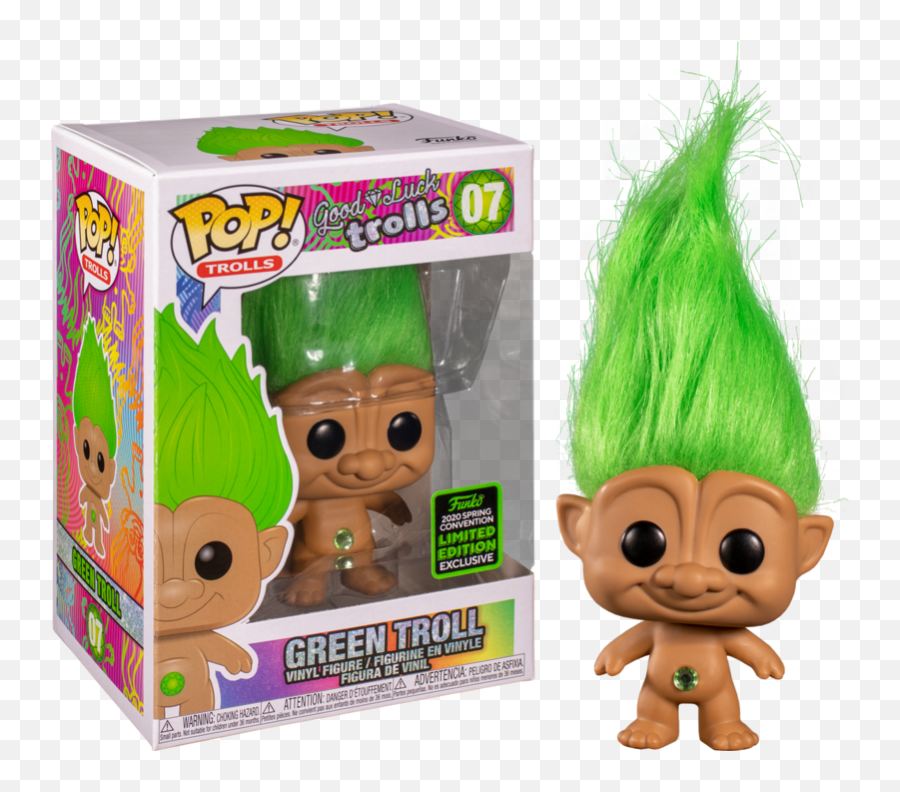 Funko Good Luck Trolls - Green Troll Pop Funko Png,Trolls Characters Png