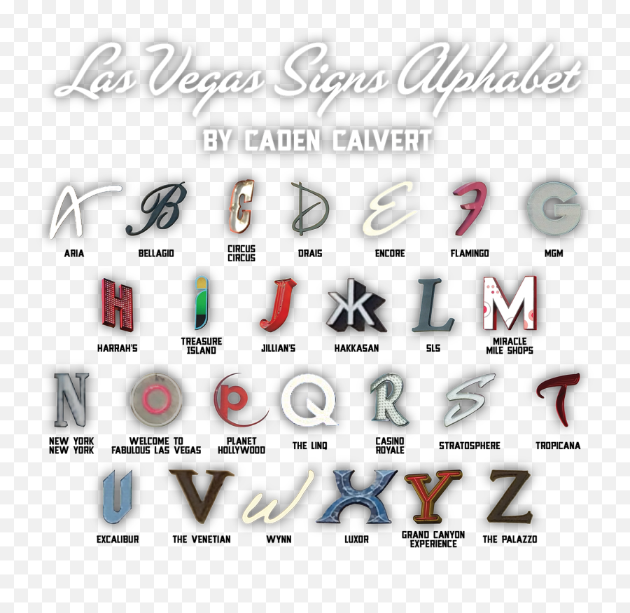 Las Vegas Signs Alphabet - Vertical Png,Las Vegas Sign Png