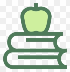 Books Stack Education Stacks Icon - Stacked With Apple Png