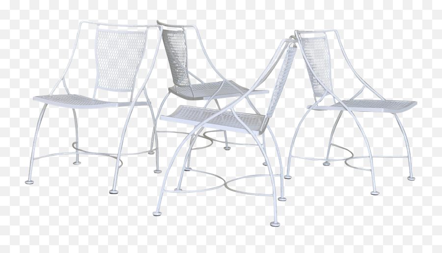 Vintage White Powder Coated Woodard Wrought Iron Patio Chairs - Set Of 4 Furniture Style Png,White Powder Png