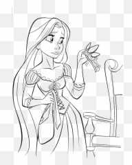 Disney Princess Rapunzel Coloring For Kids - Page Png